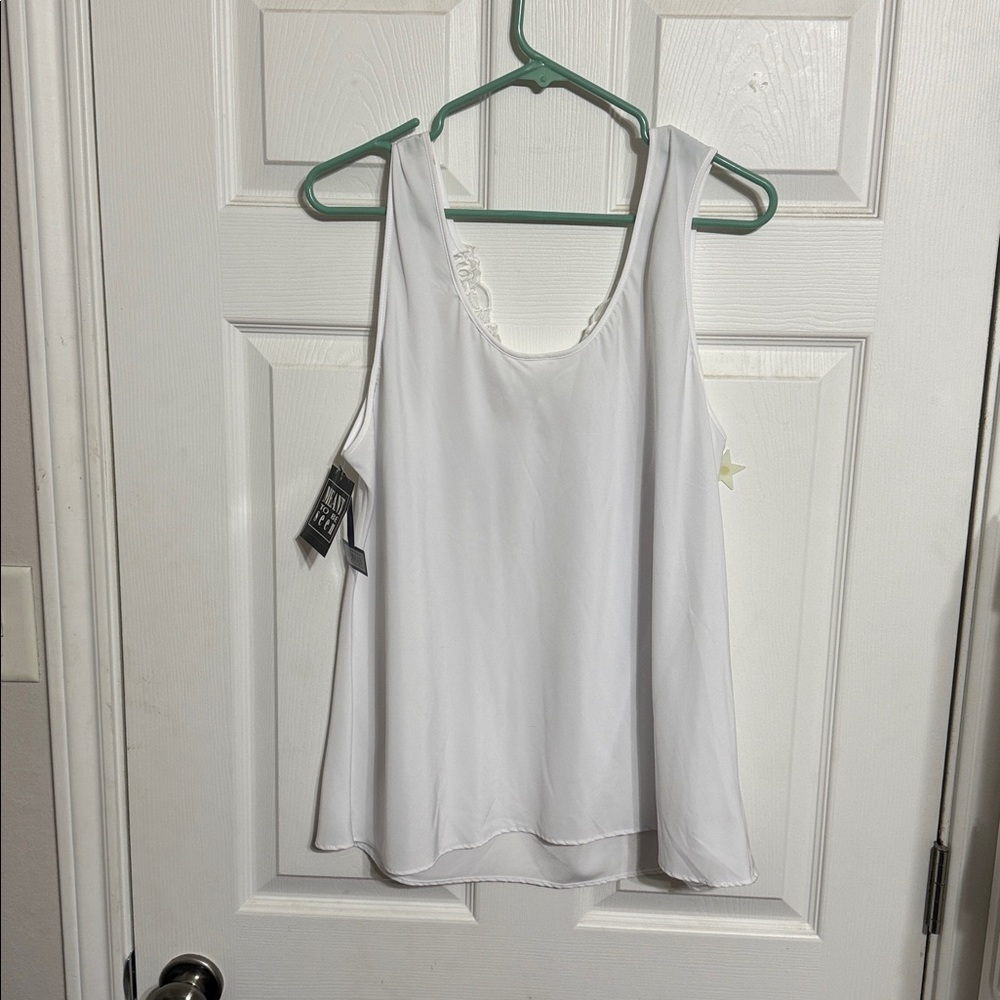 Sears White Embroidered Floral Lace Tank Top - Picture 5 of 5